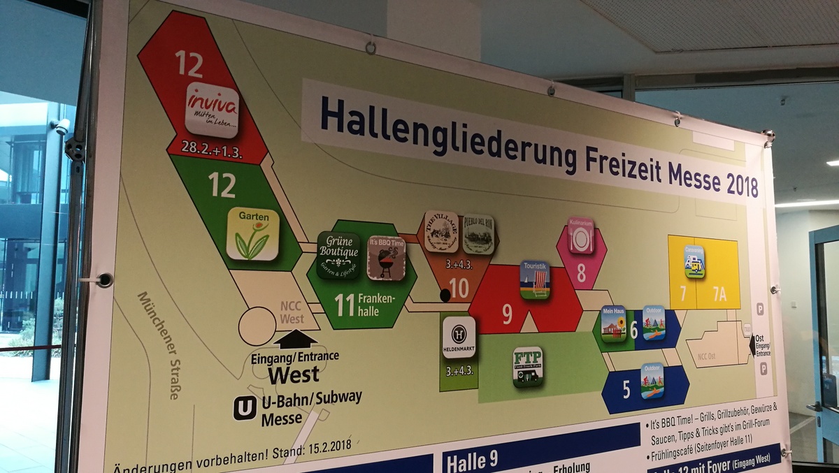 Freizeitmesse in Nürnberg : Ein ausgewogenes Gleichgewicht an Angeboten rund um Reisen und Freizeit - Menschen Messen und Veranstaltungen RSS-Feed  Hallenplan-Freizeitmesse-Nürnberg-2018
